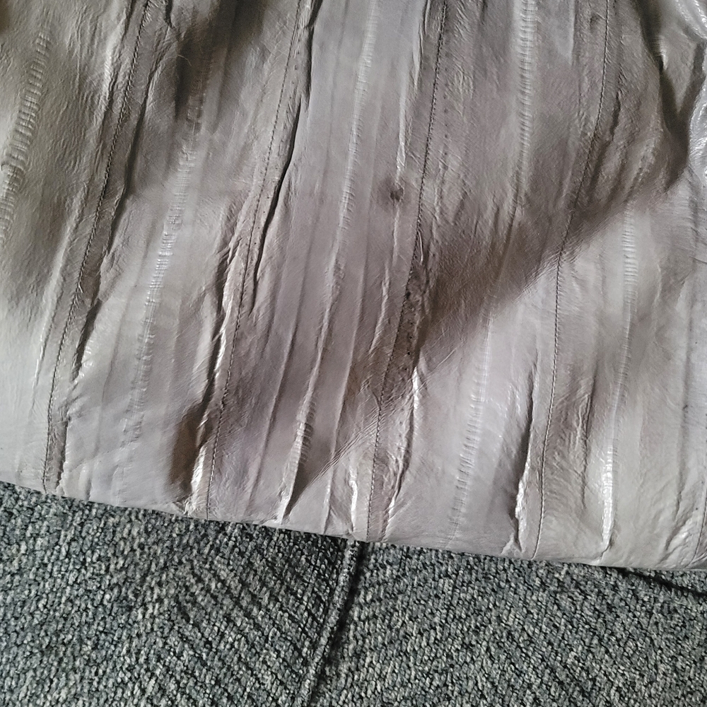 Vintage 80s Eel Skin Leather Shoulder Bag - Picture 12 of 14